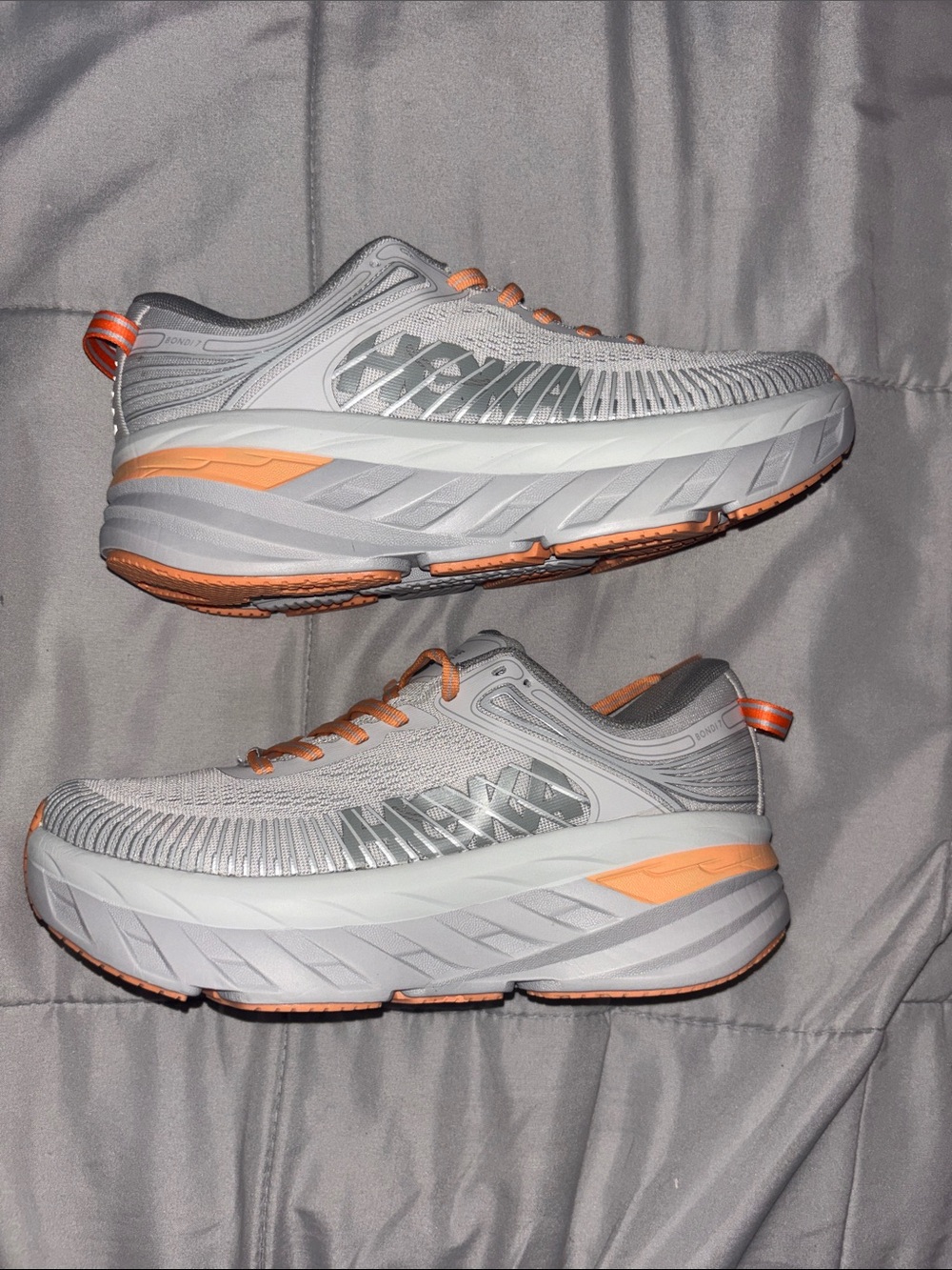 Hoka One One Men’s Running Shoes in Gray and Peach